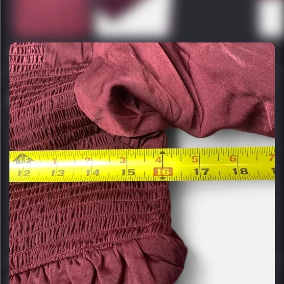 Motherhood Women’s Smocked BabyDoll Maternity Dress Burgundy Size Large - Picture 5 of 11